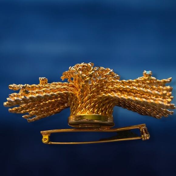 Fabulous Vintage Signed Ciro Brooch Individually Braided & Tied W/ Turqu… - Picture 7 of 7